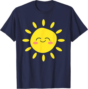 Sun Smiling Sunshine Cute Lovely Summer Love Vacation T-Shirt - T-Shirt | Navy