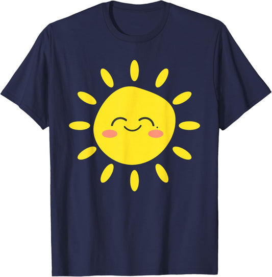 Sun Smiling Sunshine Cute Lovely Summer Love Vacation T-Shirt - T-Shirt | Navy