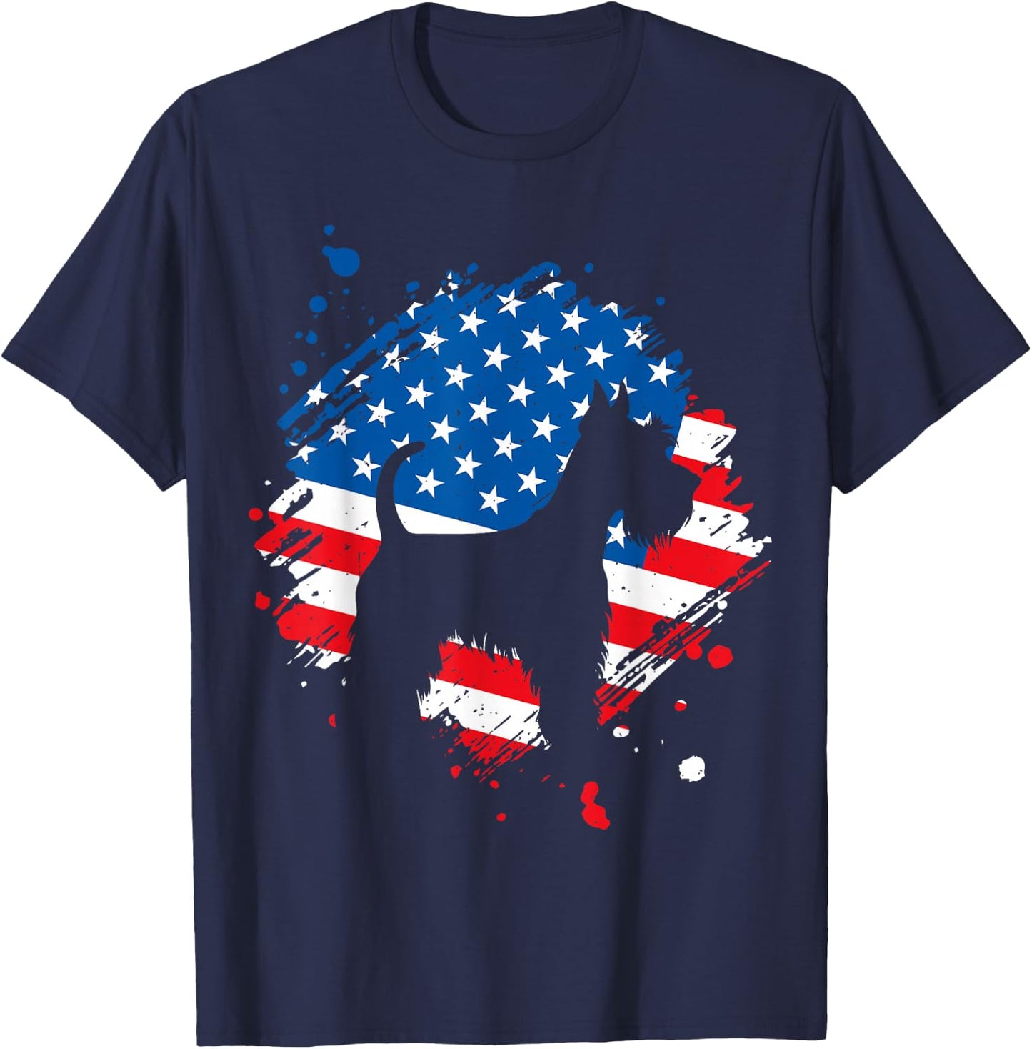 Schnauzer American Flag T-Shirt - T-Shirt | Navy