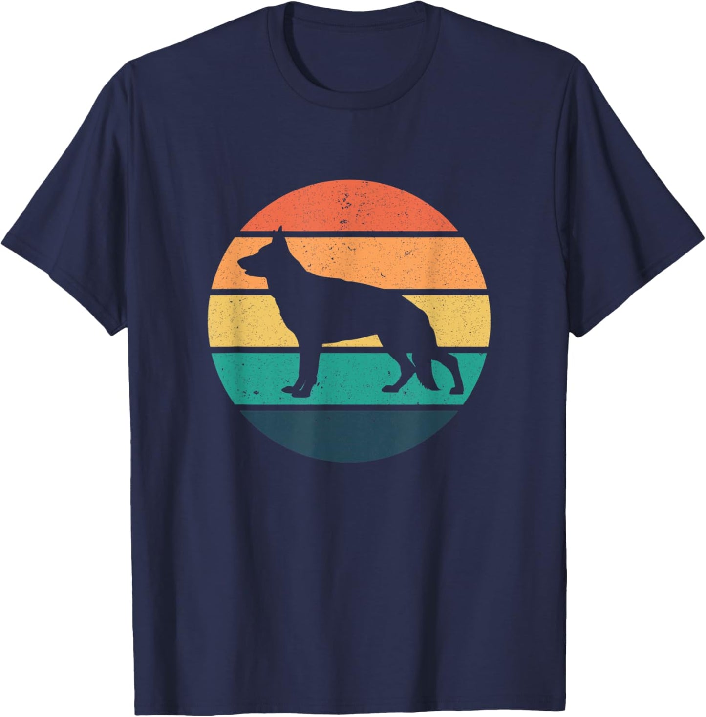 Shepherd Vintage Outfit Men Women Retro German Shepherd T-Shirt - T-Shirt | Navy