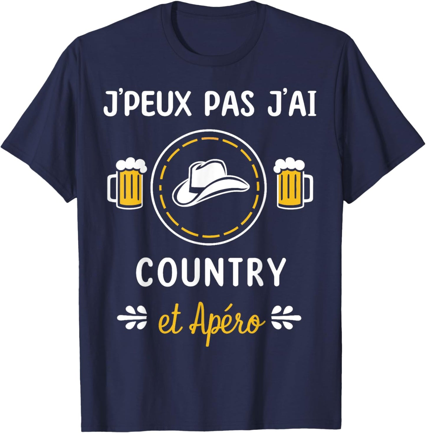 I Can't Have Country , Black, S T-Shirt - T-Shirt | Navy