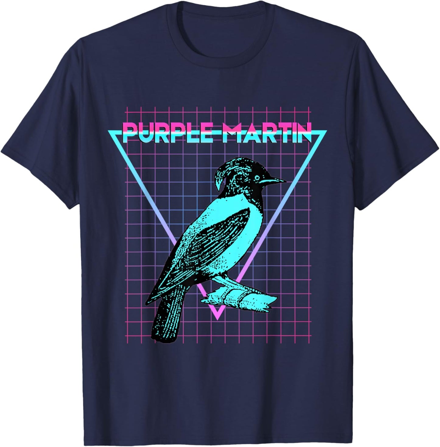 Purple Martin Bird Aesthetic Retro Bird Lover T-Shirt - T-Shirt | Navy