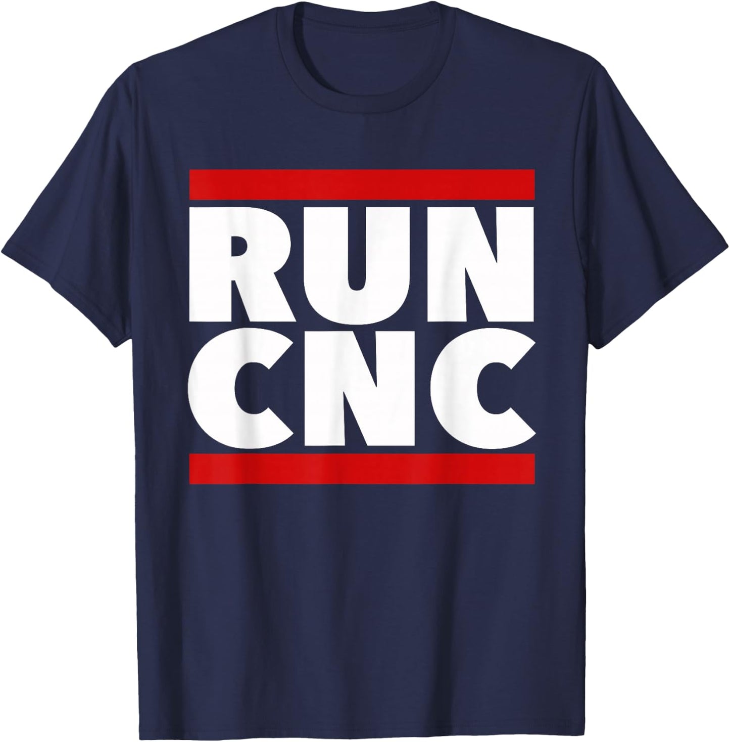 RUN CNC shirt. Funny machinist engineer G-code T-Shirt - T-Shirt | Navy
