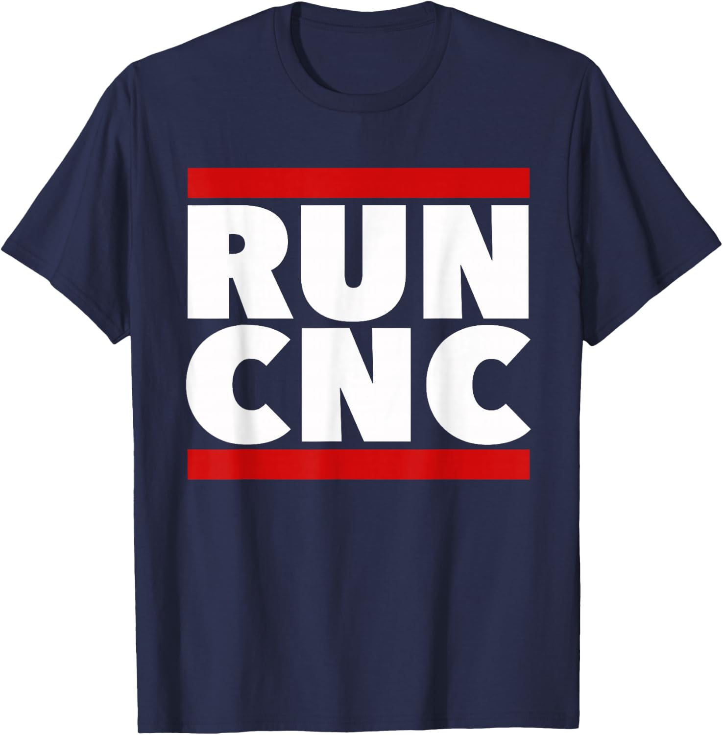 RUN CNC shirt. Funny machinist engineer G-code T-Shirt - T-Shirt | Navy