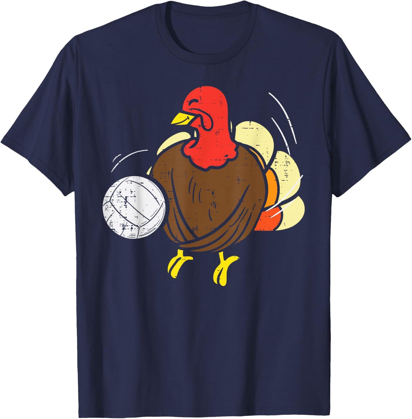 Turkey Volleyball Funny Thanksgiving Sport Player Women Girl T-Shirt - T-Shirt | Navy