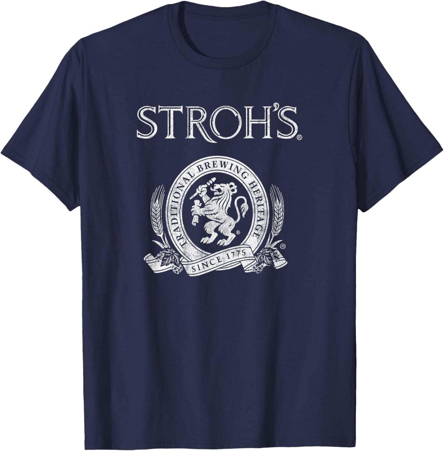 Stroh's Vintage Style - Pale Logo T-Shirt - T-Shirt | Navy