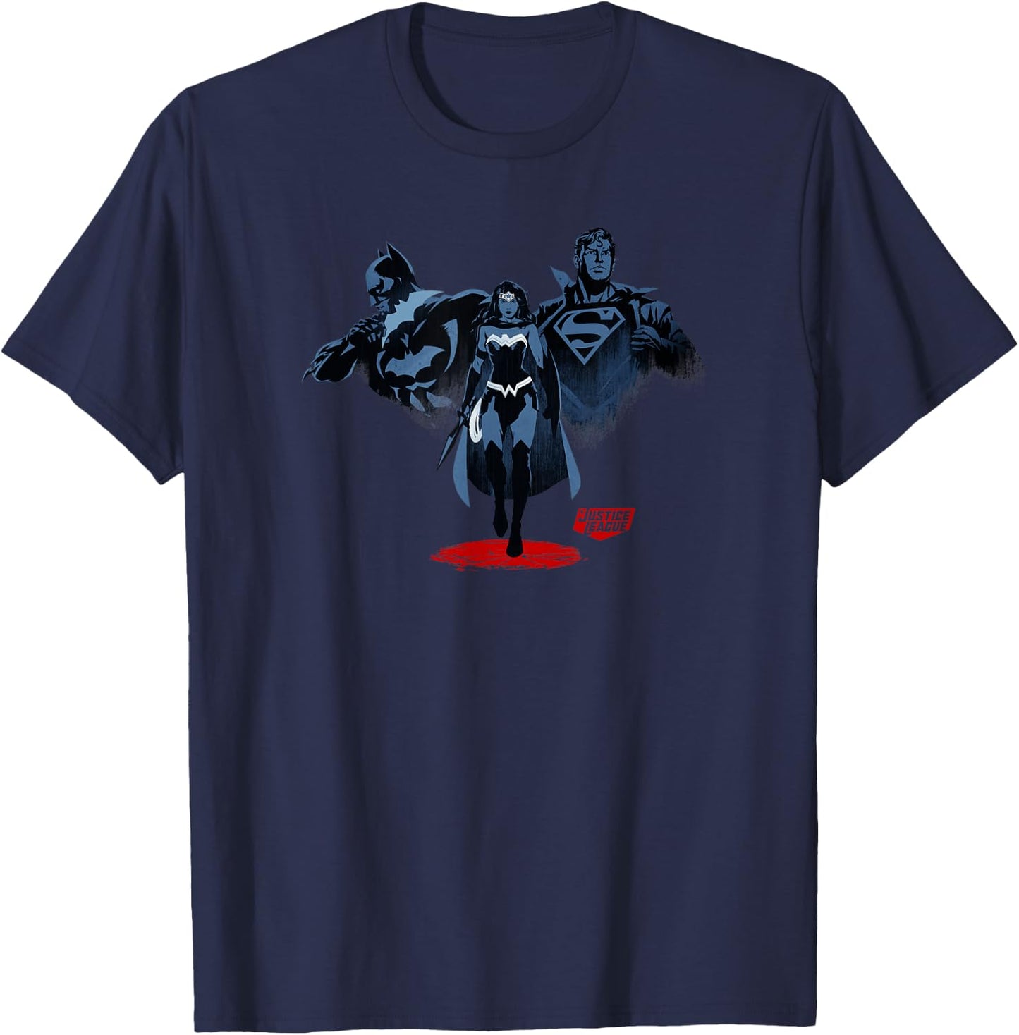 DC Comics Justice League The Big Three Superhero Group T-Shirt - T-Shirt | Navy