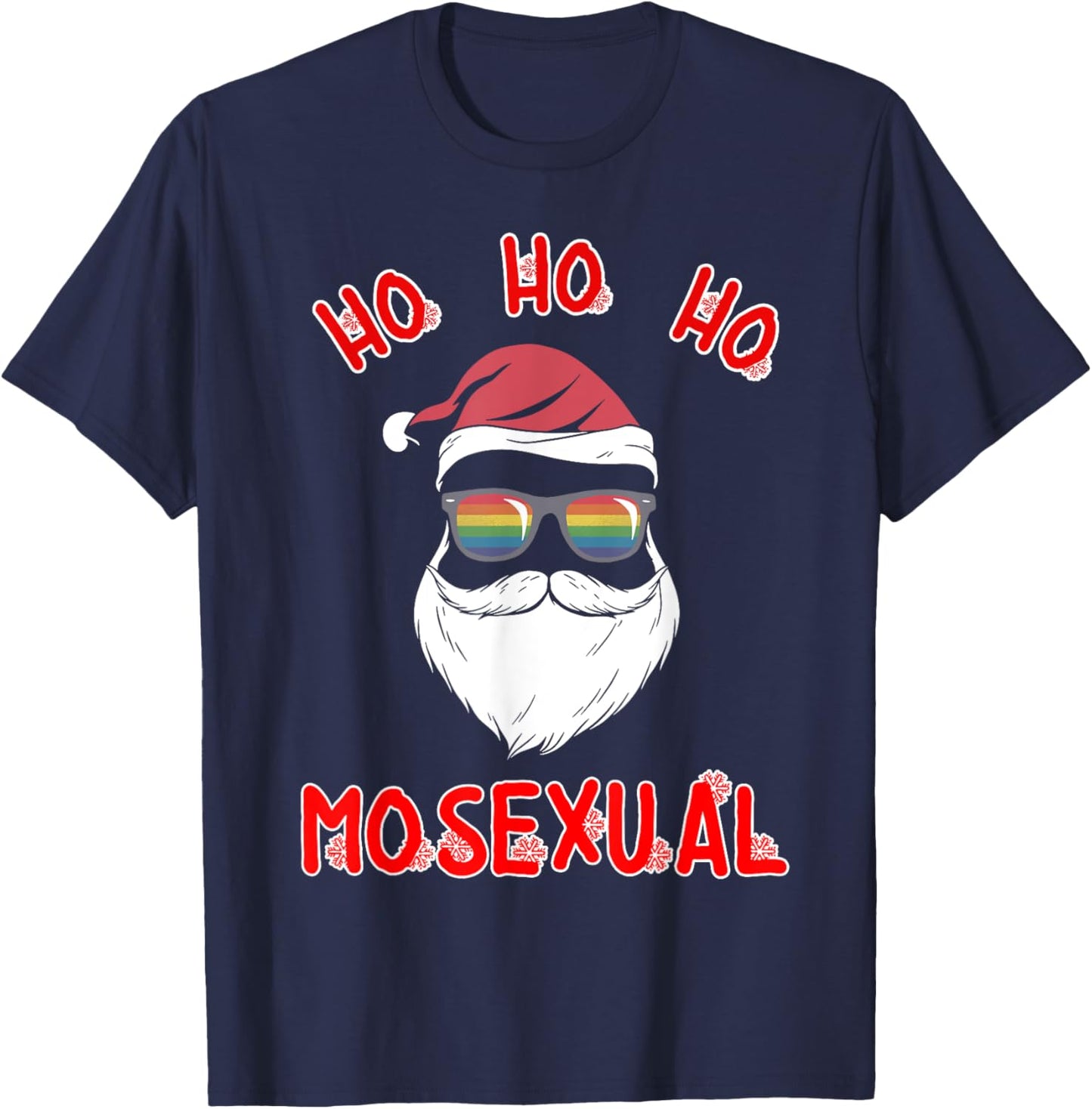 Ho Ho Ho mosexual Shirt Funny Gay Pride LBTQ Christmas T-Shirt - T-Shirt | Navy