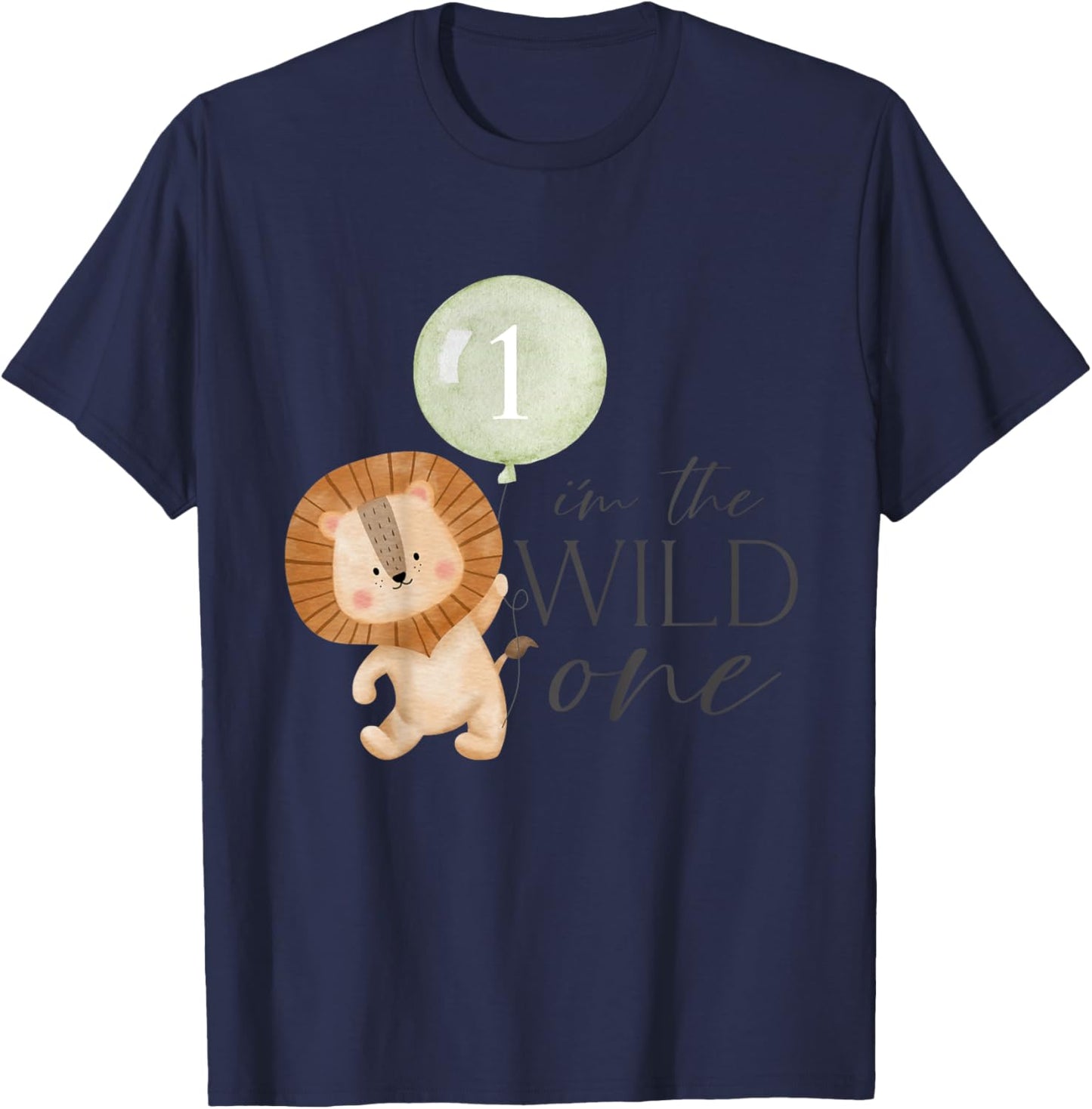 Kids I'm The Wild One Matching Family 1st Birthday Lion Boy Girl T-Shirt - T-Shirt | Navy