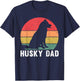 Husky Dad Art For Father Men Husky Lover Siberian Husky Dog T-Shirt - T-Shirt | Navy