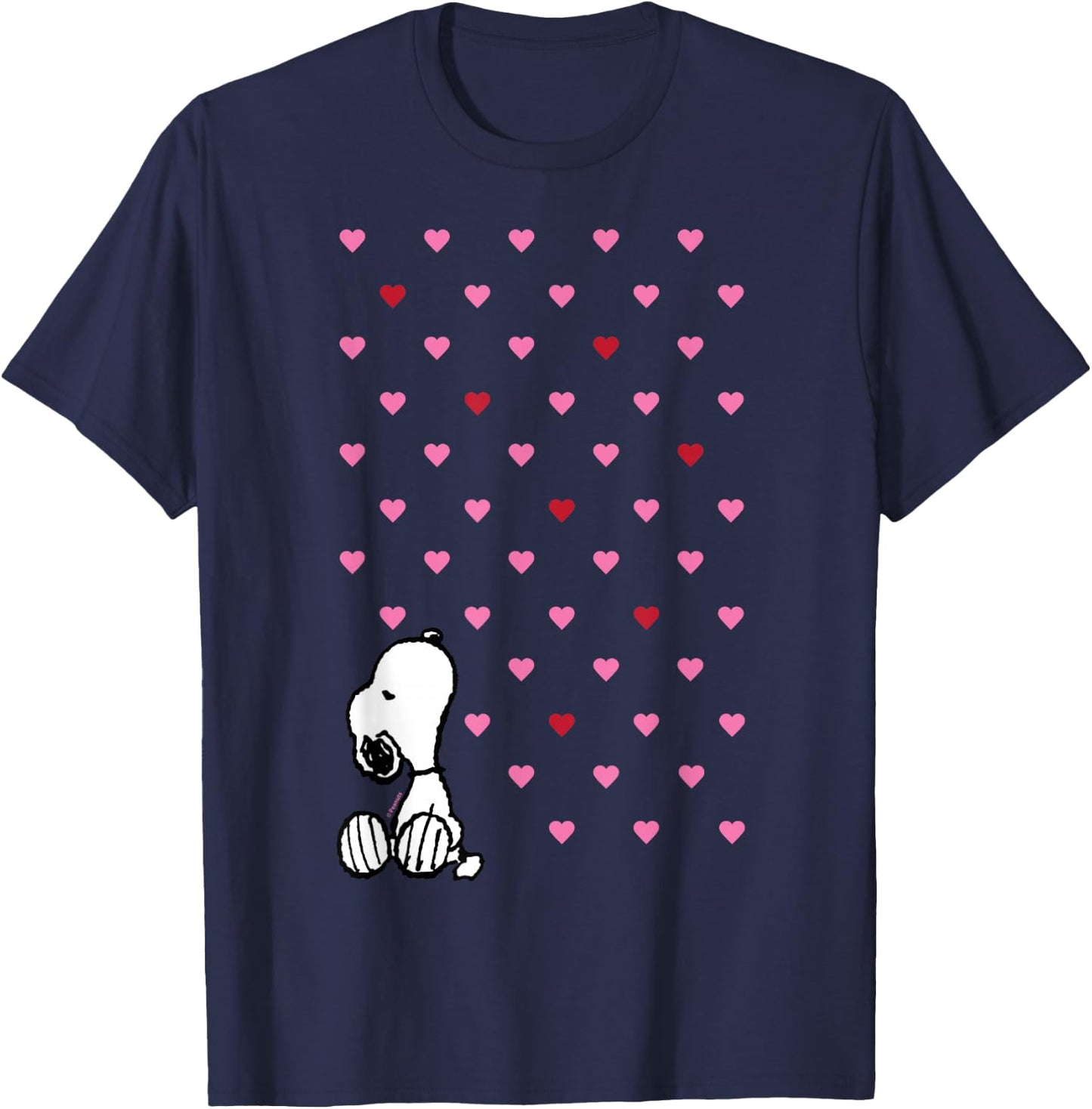 Peanuts Valentine Snoopy Hearts T-Shirt - T-Shirt | Navy