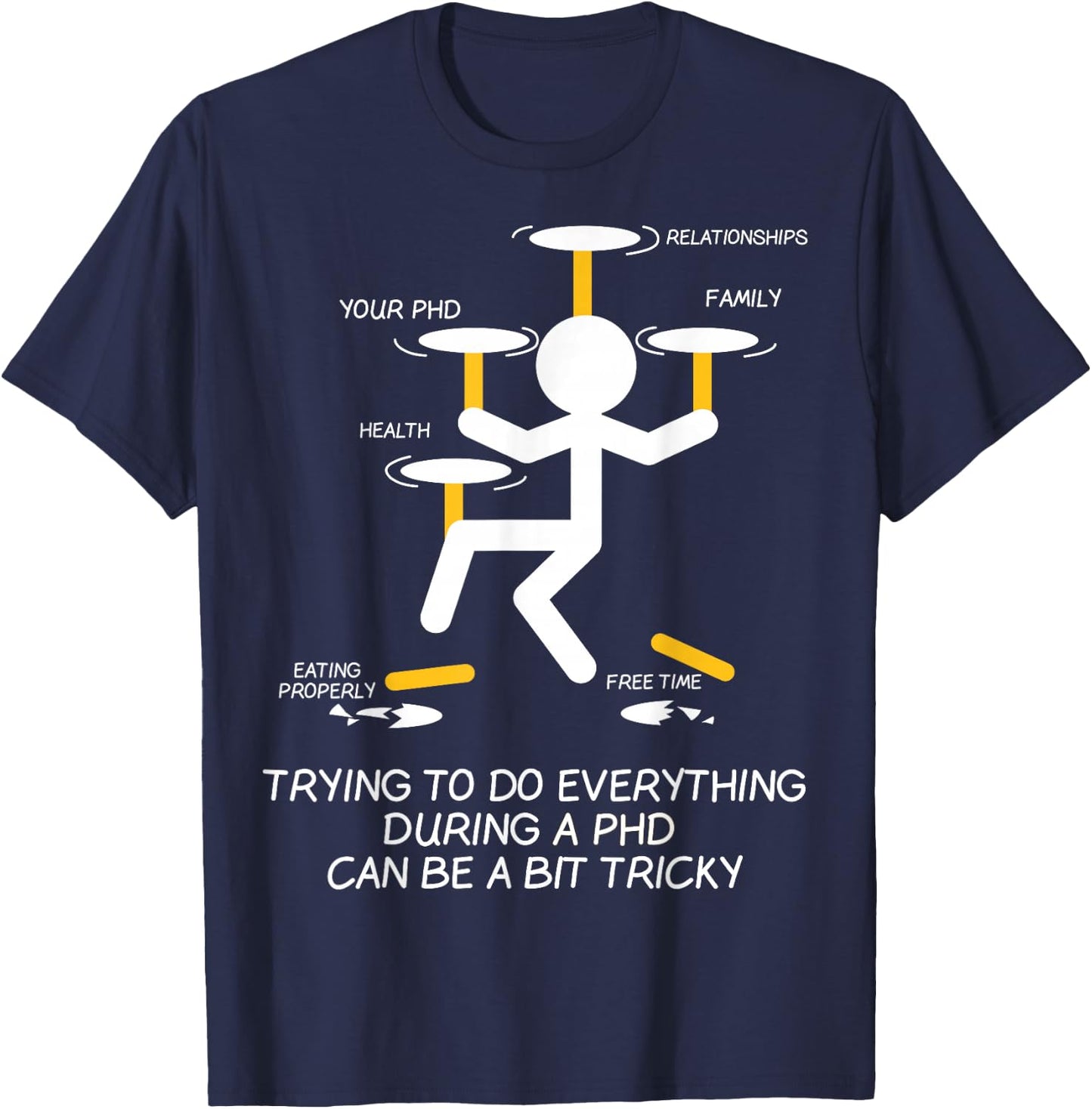 Ph.D PHD Phinished Graduate Student Funny Graduation Gift T-Shirt - T-Shirt | Navy