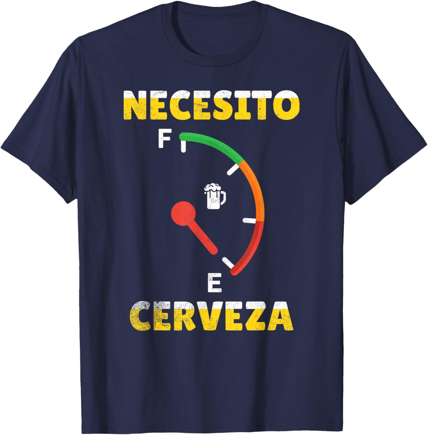 I Need Beer Necesito Cerveza In Spanish Funny Cinco De Mayo T-Shirt - T-Shirt | Navy