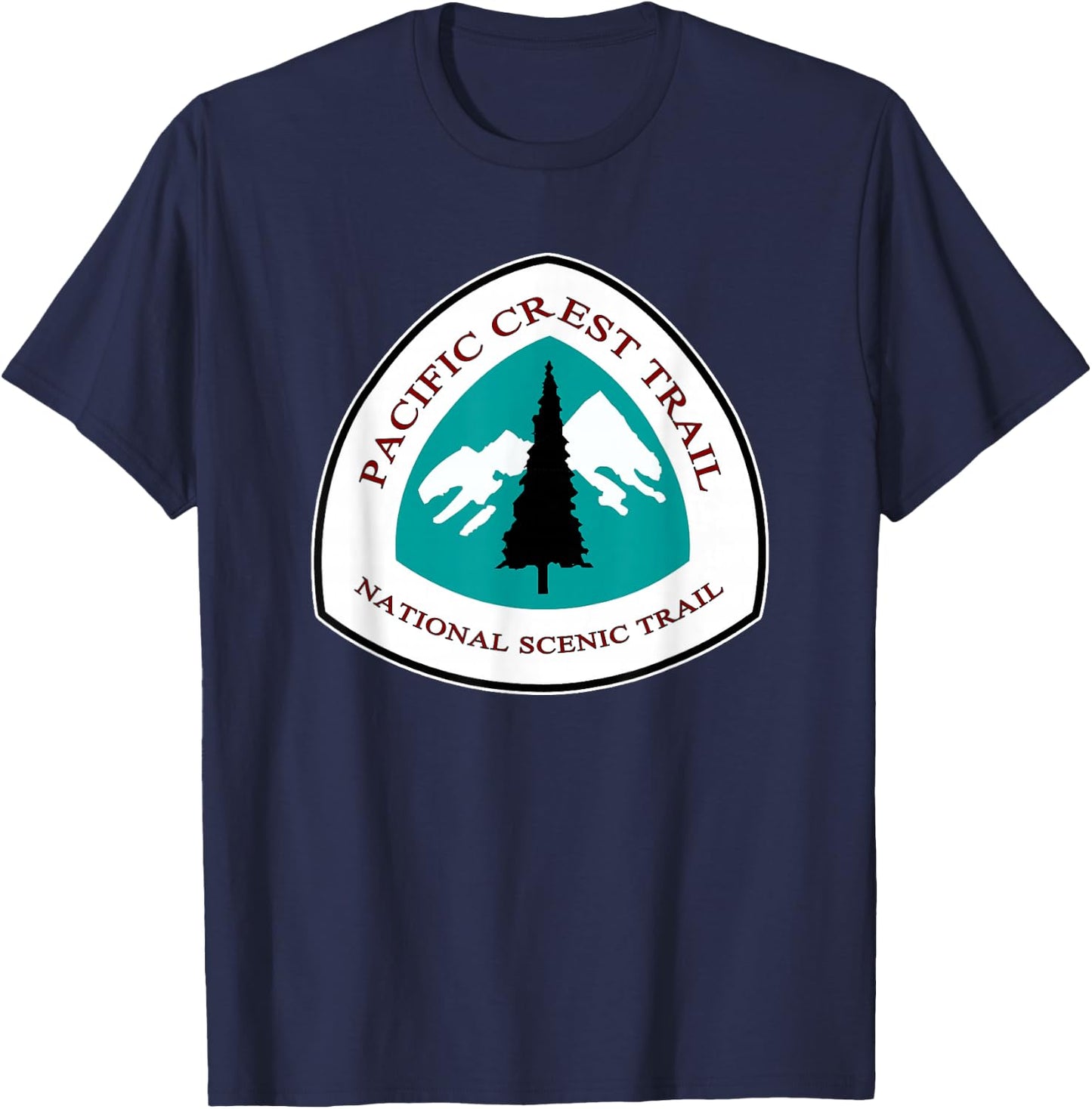 RangerTees Pacific Crest Trail Marker -Adults Black Short Sleeve Classic Fit Cotton Blend Small T-Shirt - T-Shirt | Navy