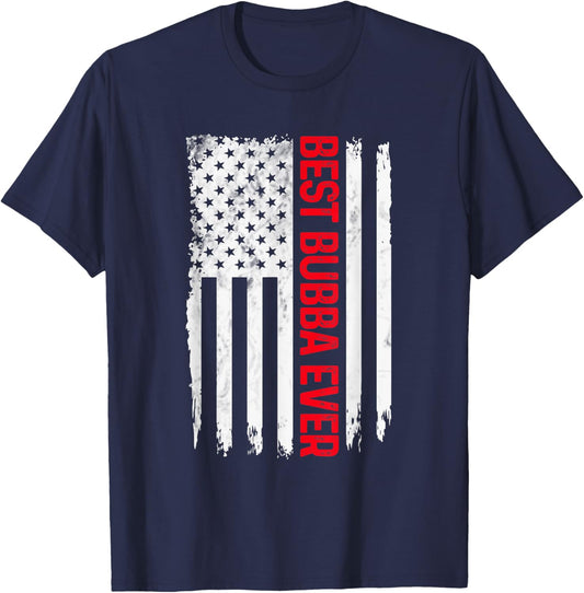 Best Bubba Ever American flag Funny Bubba Brother T-Shirt - T-Shirt | Navy