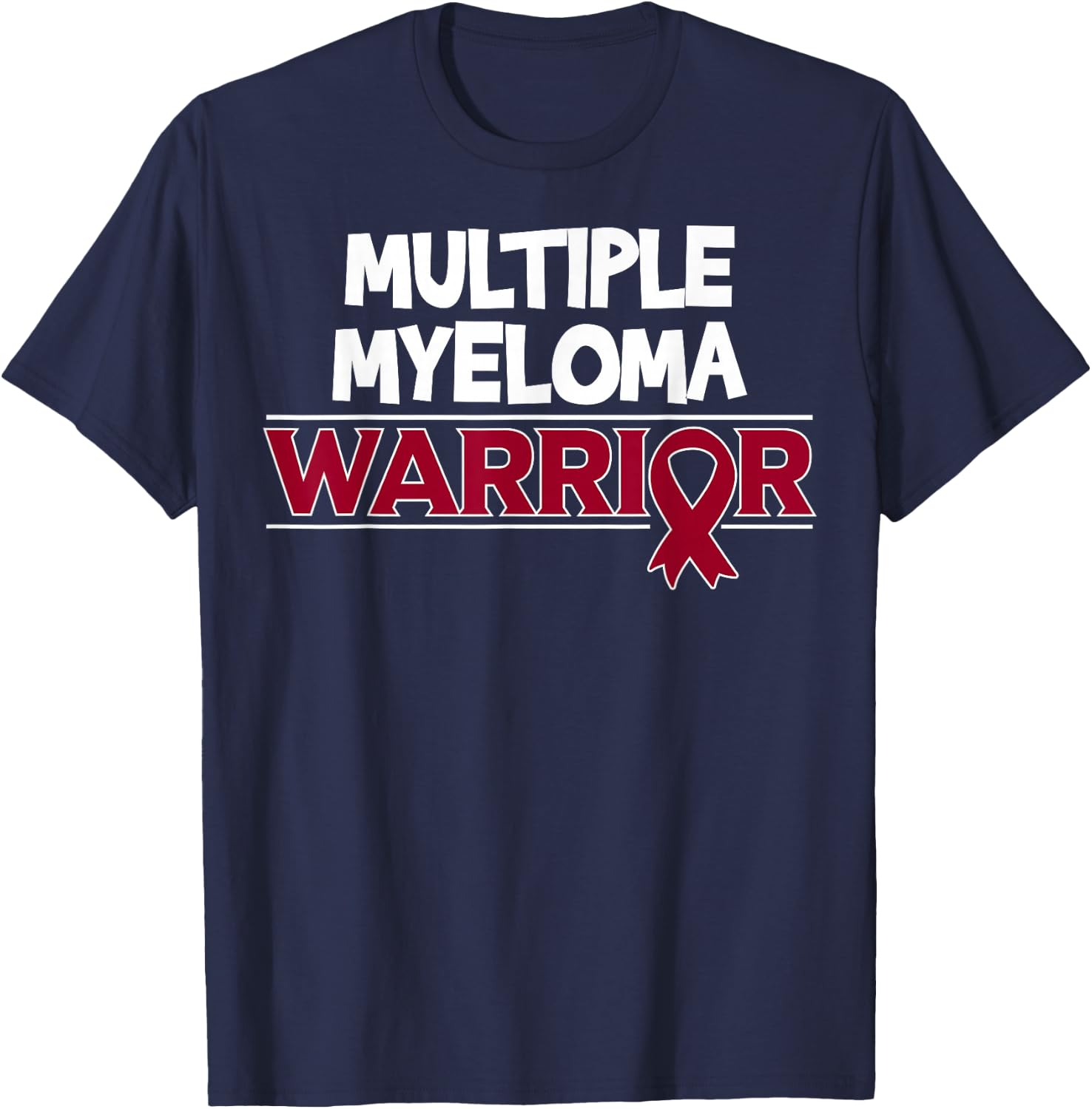 Blood Cancer Awareness - Multiple Myeloma Warrior T-Shirt - T-Shirt | Navy