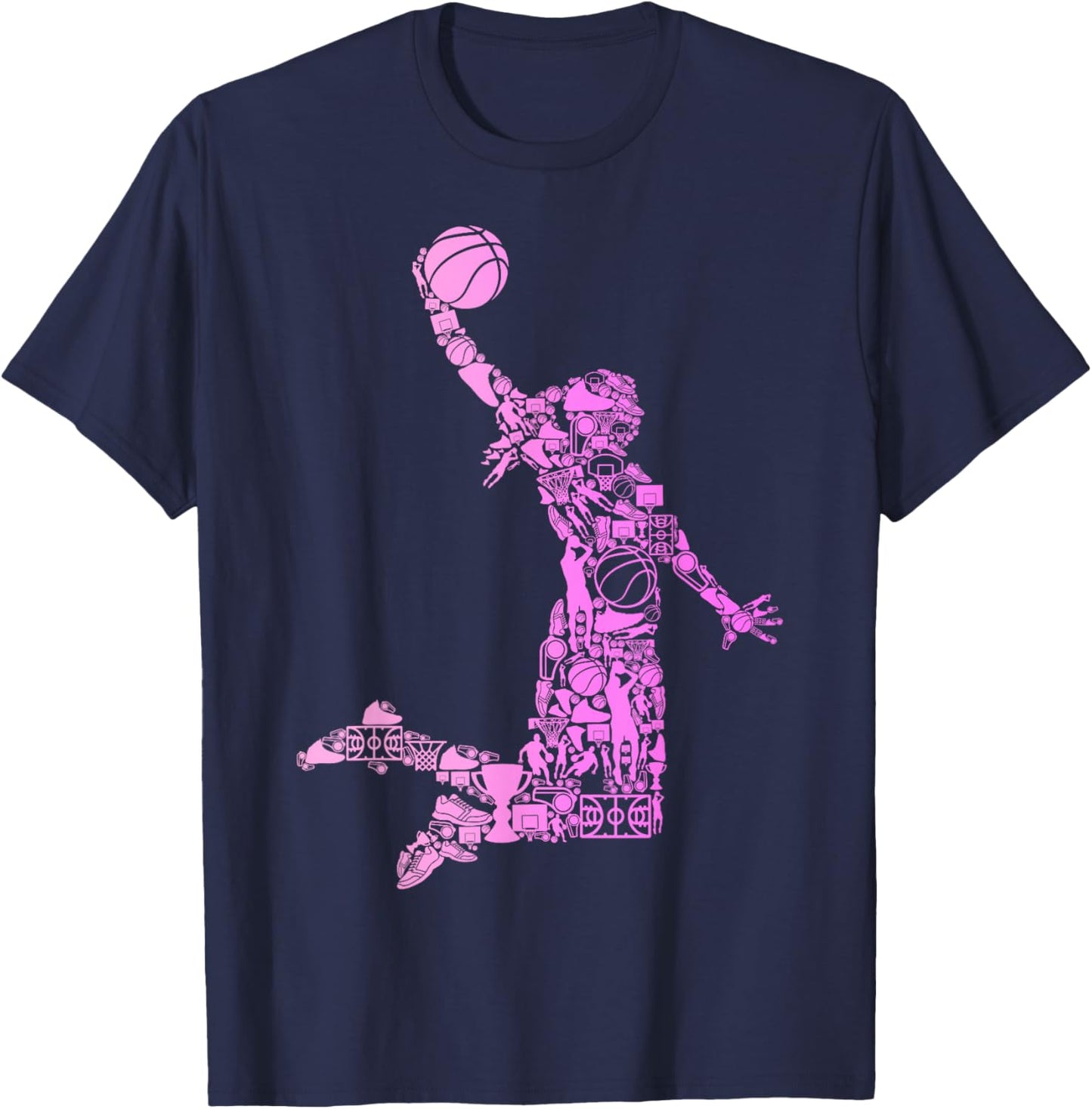 Basketball Girl Women Kids T-Shirt - T-Shirt | Navy