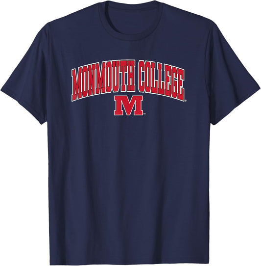Monmouth College Fighting Scots Arch Over Black T-Shirt - T-Shirt | Navy