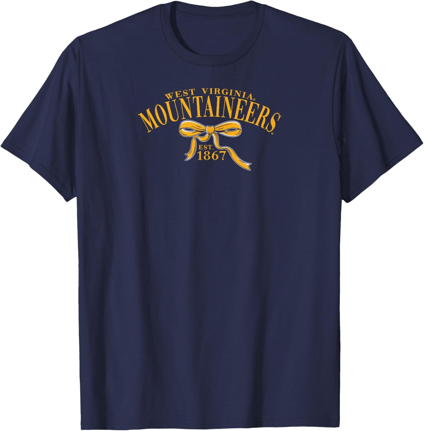 West Virginia Mountaineers Bow Arch Navy Officially Licensed T-Shirt - T-Shirt | Navy