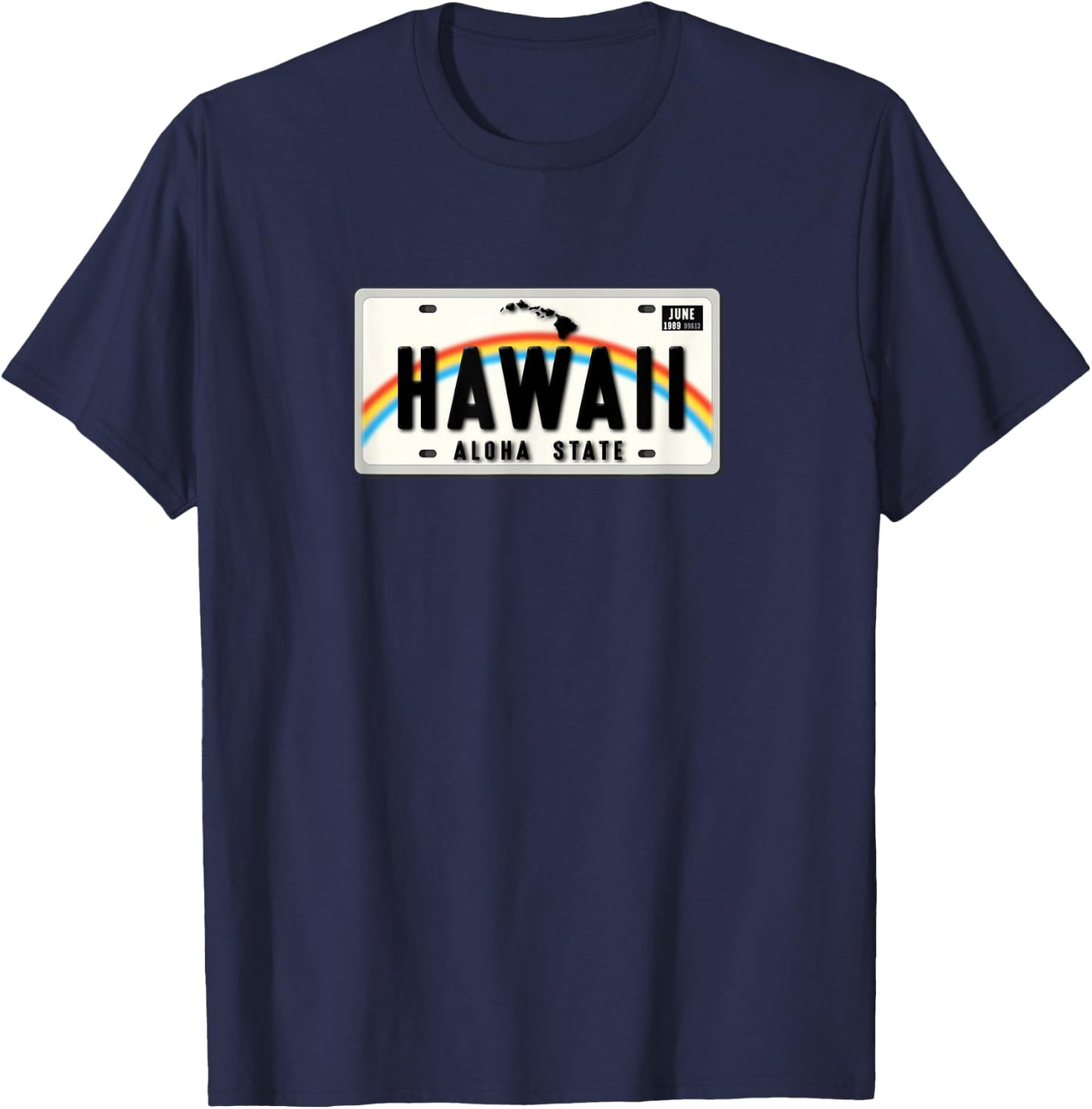Hawaii Aloha State License Plate T-Shirt - T-Shirt | Navy