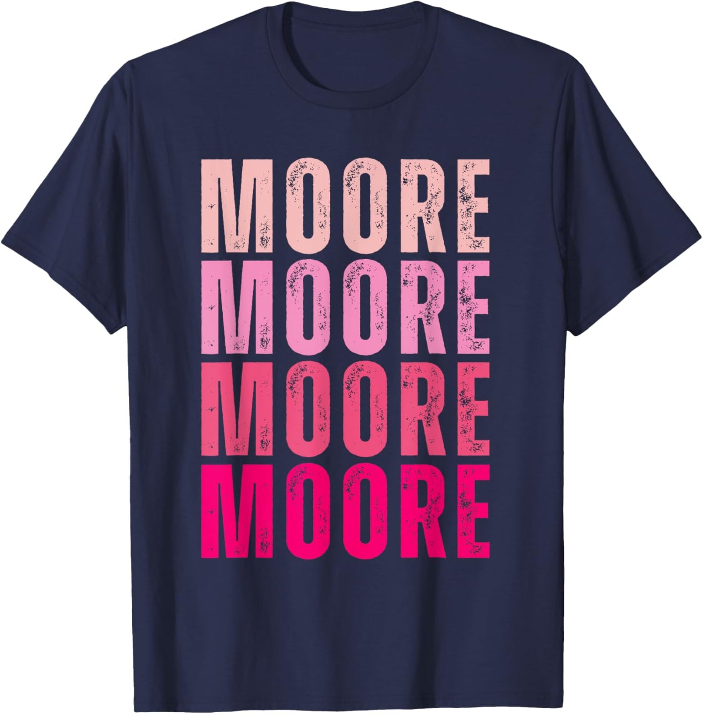 Moore Personalized Name I Love Moore Vintage T-Shirt - T-Shirt | Navy