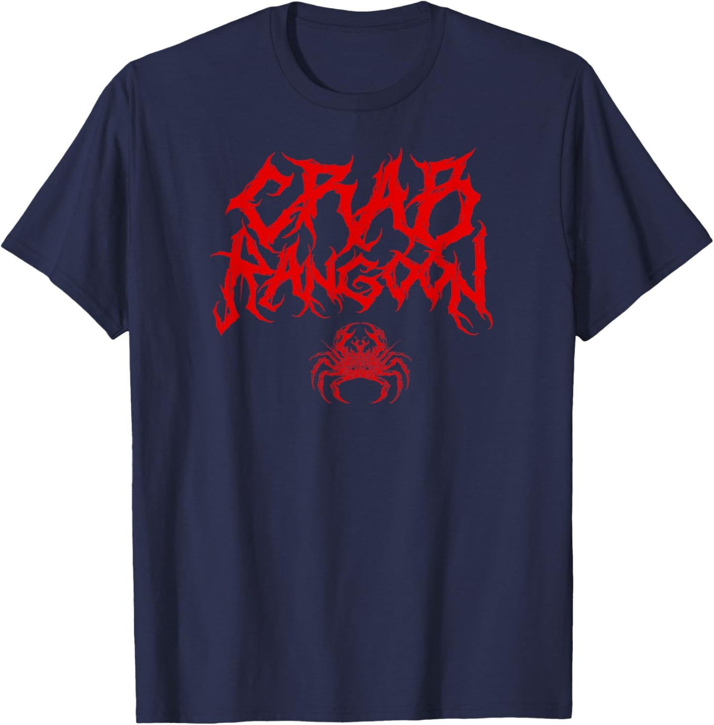 CRAB RANGOON Funny Chinese Food Heavy Metal Band Goth Cursed T-Shirt - T-Shirt | Navy