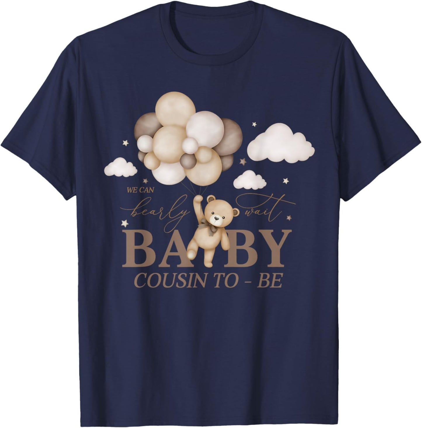Cousin We Can Bearly Wait Baby Shower Bear Family Matching T-Shirt - T-Shirt | Navy