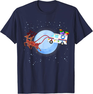 Postal Worker Christmas Mail Truck Funny Mailman Gift T-Shirt - T-Shirt | Navy