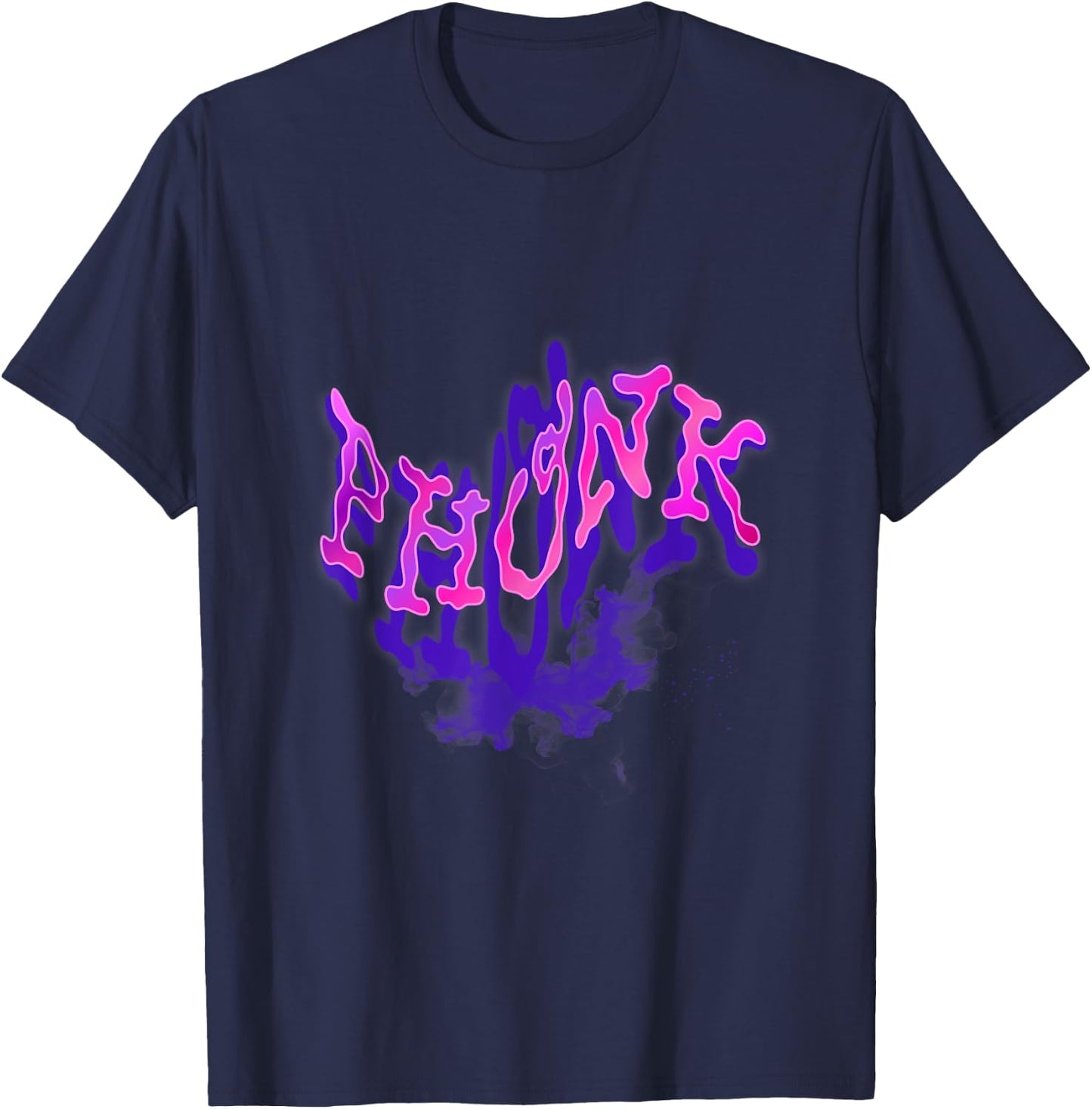 Vibrant Phonk Music Psychedelic Rave Aesthetic Culture Vibes T-Shirt - T-Shirt | Navy