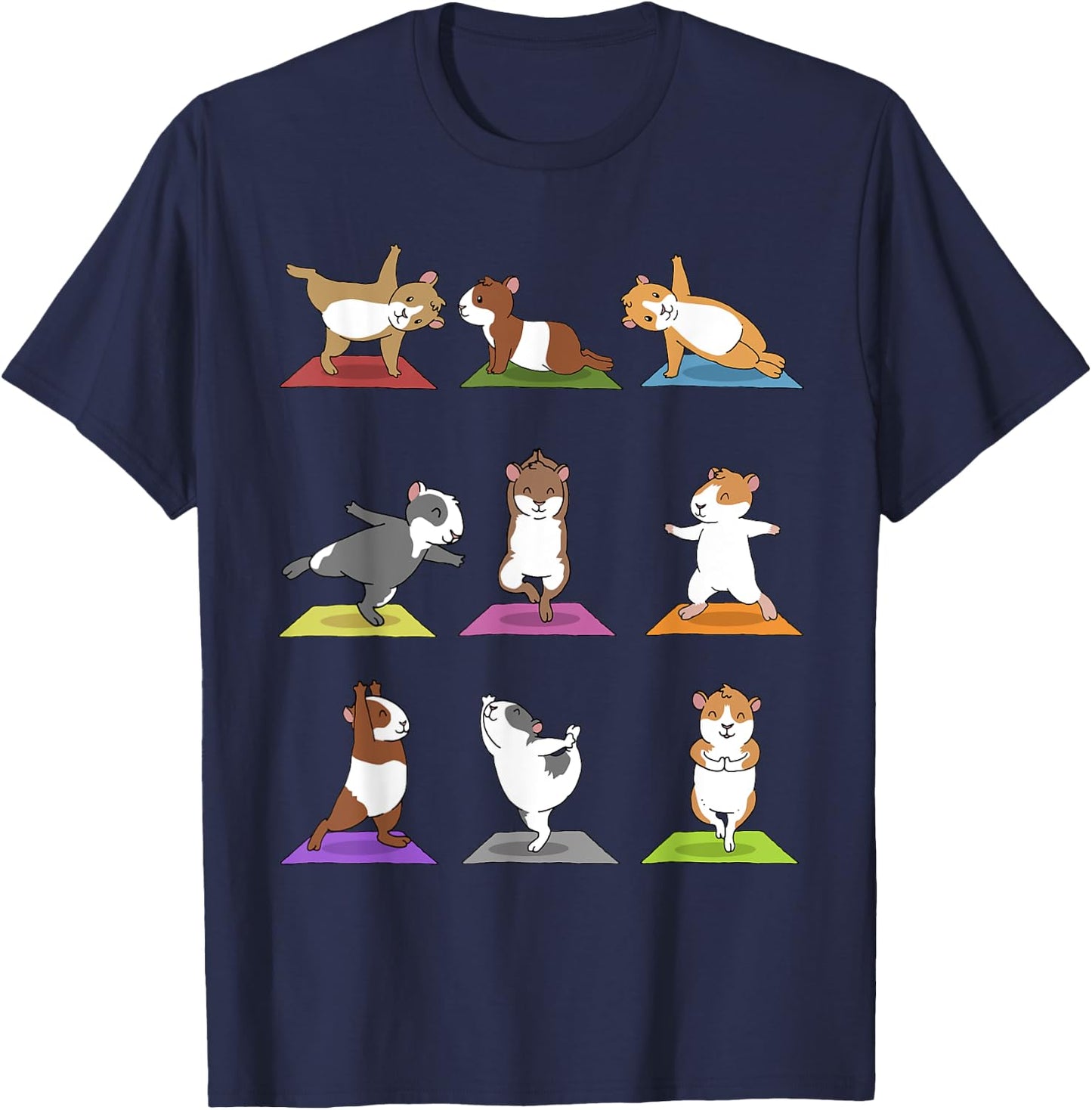 Guinea Pig Funny Guinea Pigs In Yoga Poses T-Shirt - T-Shirt | Navy