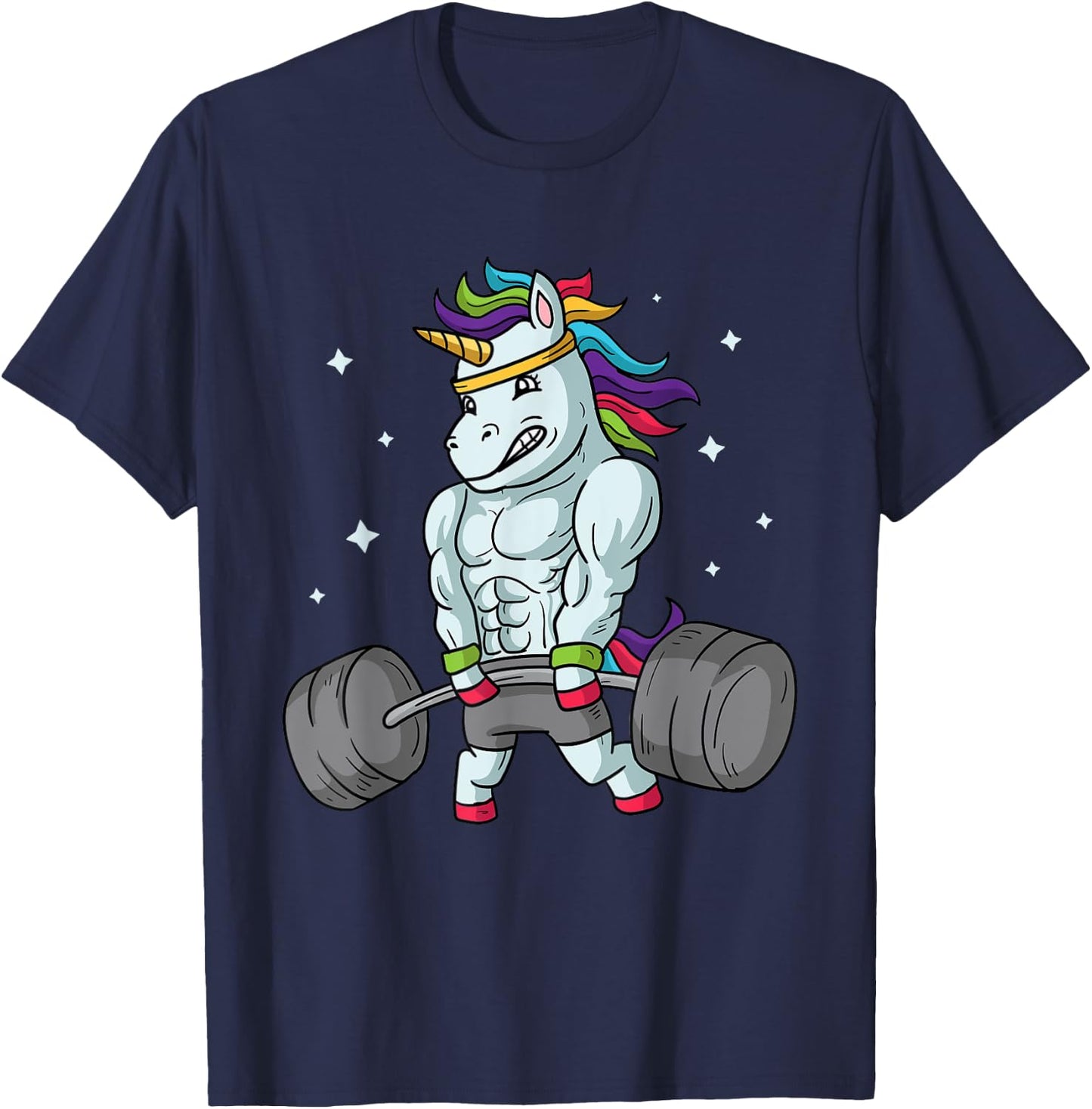 Weightlifting Unicorn - Funny Deadlift & Gym Gift T-Shirt - T-Shirt | Navy