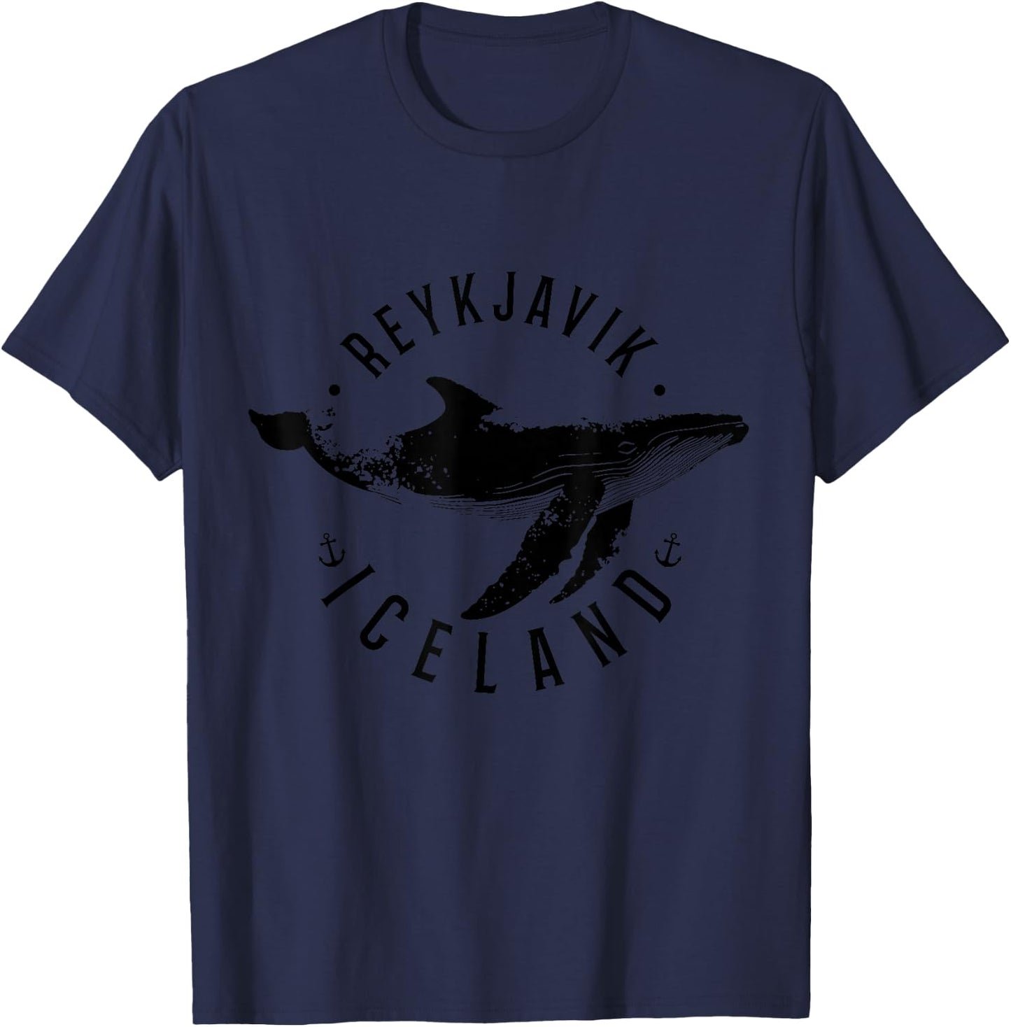 Reykjavik Iceland Souvenir Icelandic Whale Ocean T-Shirt - T-Shirt | Navy