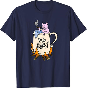 Funny Pig Spit Roast BBQ Party Grill Master Gift T-Shirt - T-Shirt | Navy
