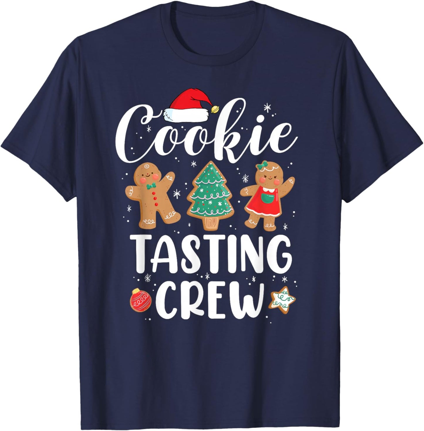 Cookie Tasting Crew Funny Pajamas Family Xmas Christmas T-Shirt - T-Shirt | Navy