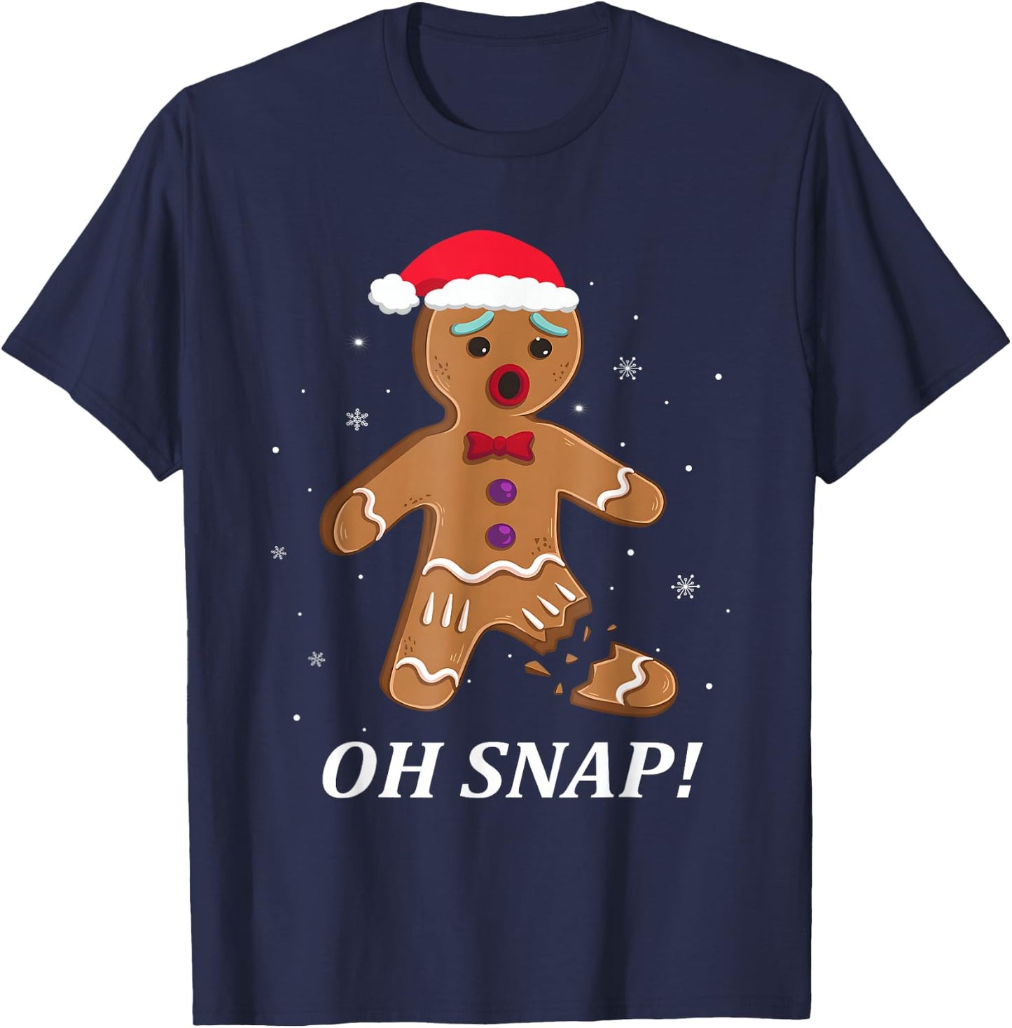 Gingerbread Man Oh Snap Christmas Funny Cookie Baking Gift T-Shirt - T-Shirt | Navy