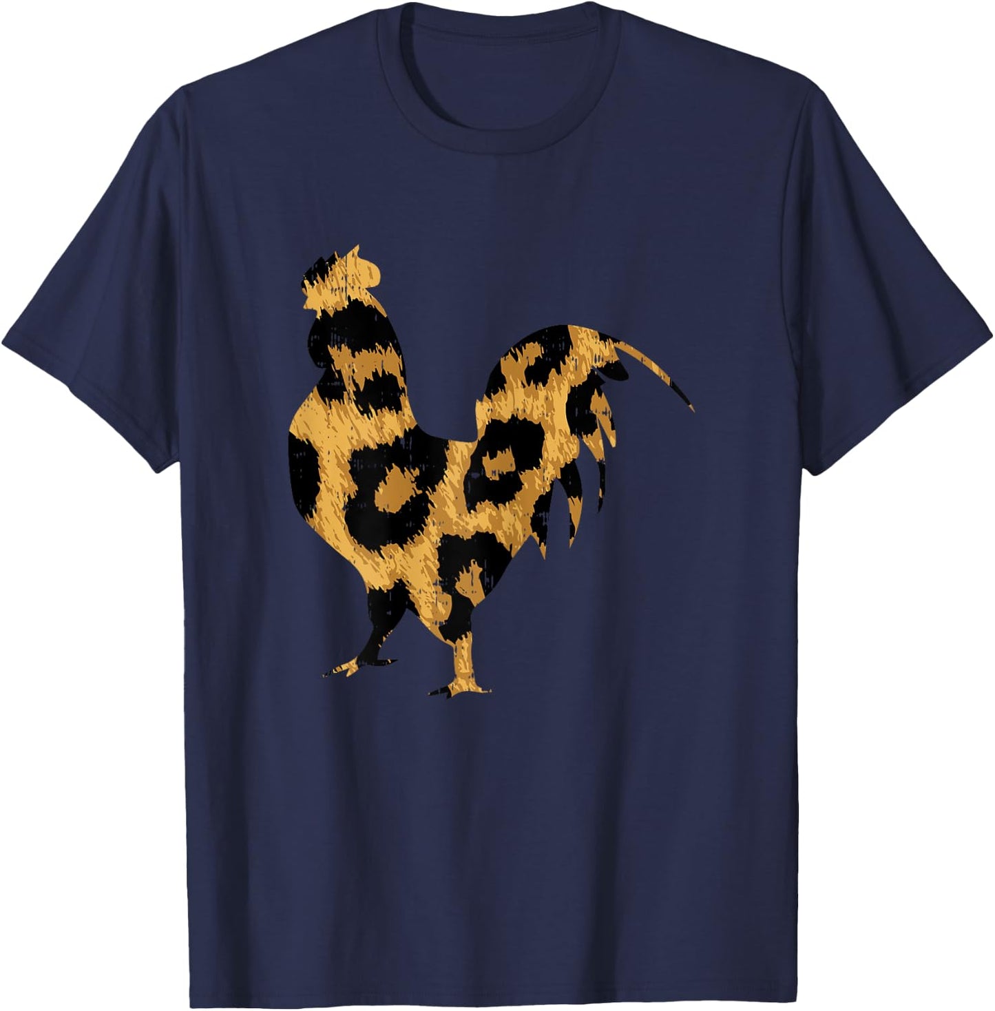 Leopard Print Cheetah Chicken Farm Farmer Women Girls Gift T-Shirt - T-Shirt | Navy