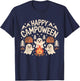 Happy Campoween Pumpkin Ghosts Camping Halloween Campfires T-Shirt - T-Shirt | Navy