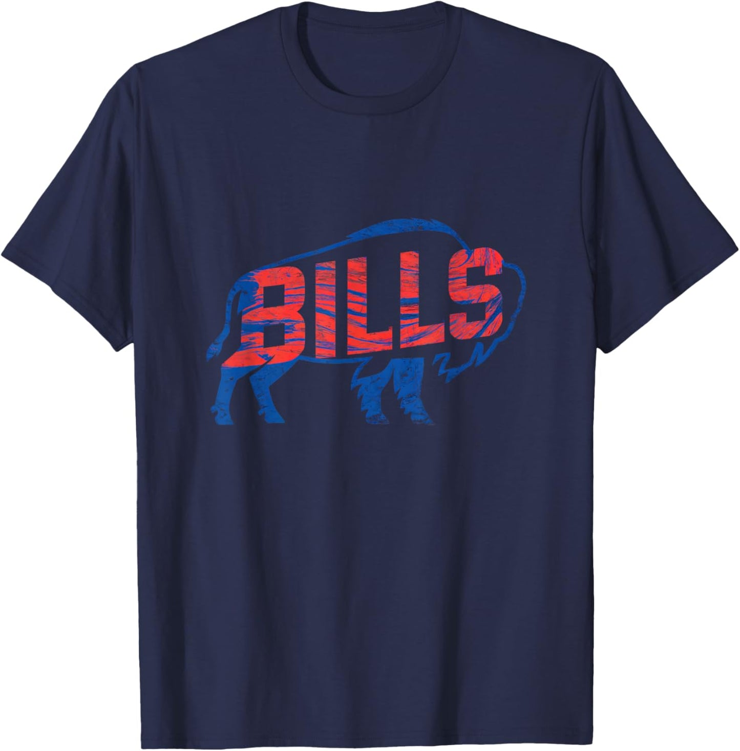 Retro Buffalo Name Personalized Women Kid T-Shirt - T-Shirt | Navy