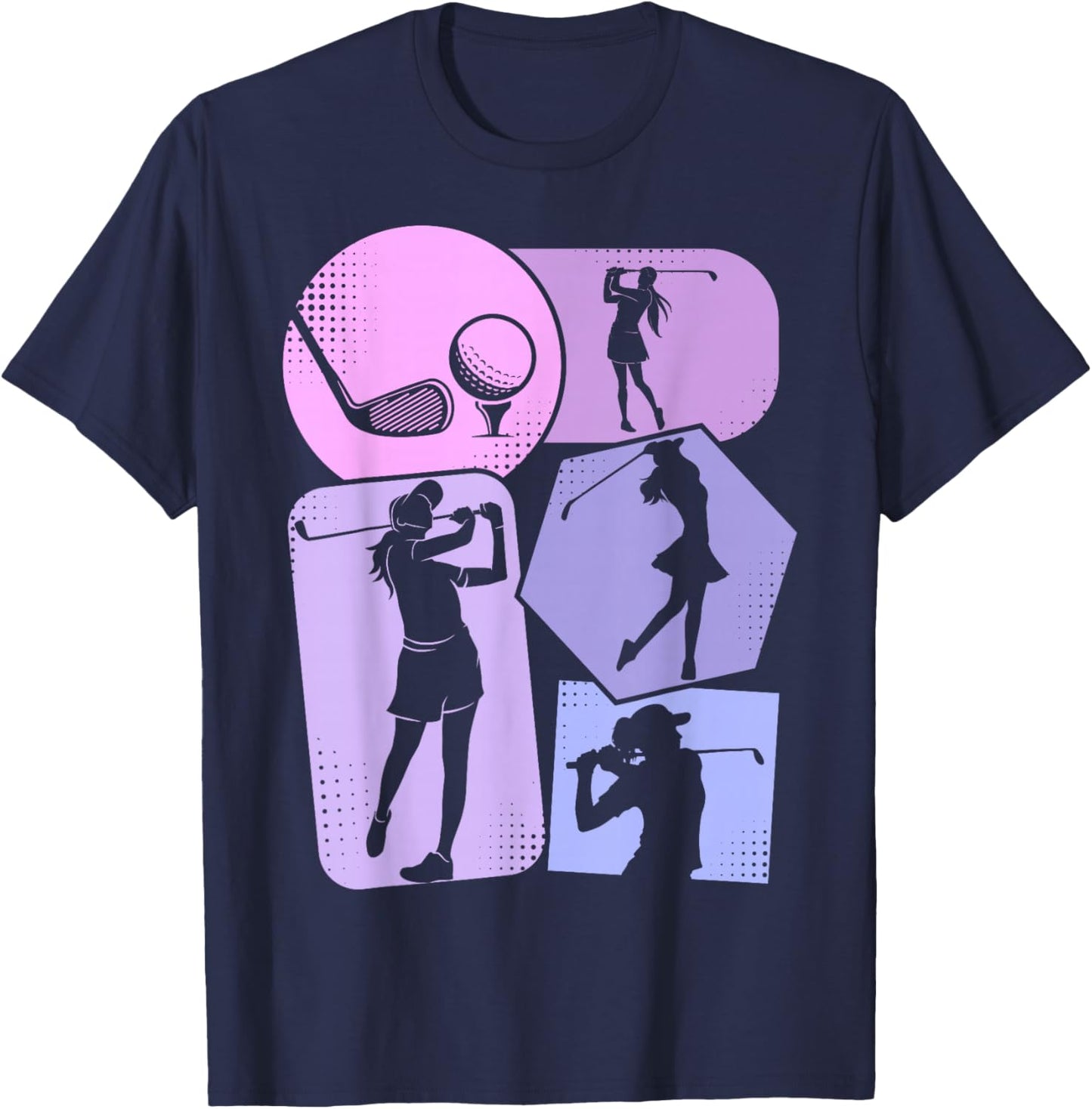 Golf Golfer Girls Women Kids Golfing T-Shirt - T-Shirt | Navy