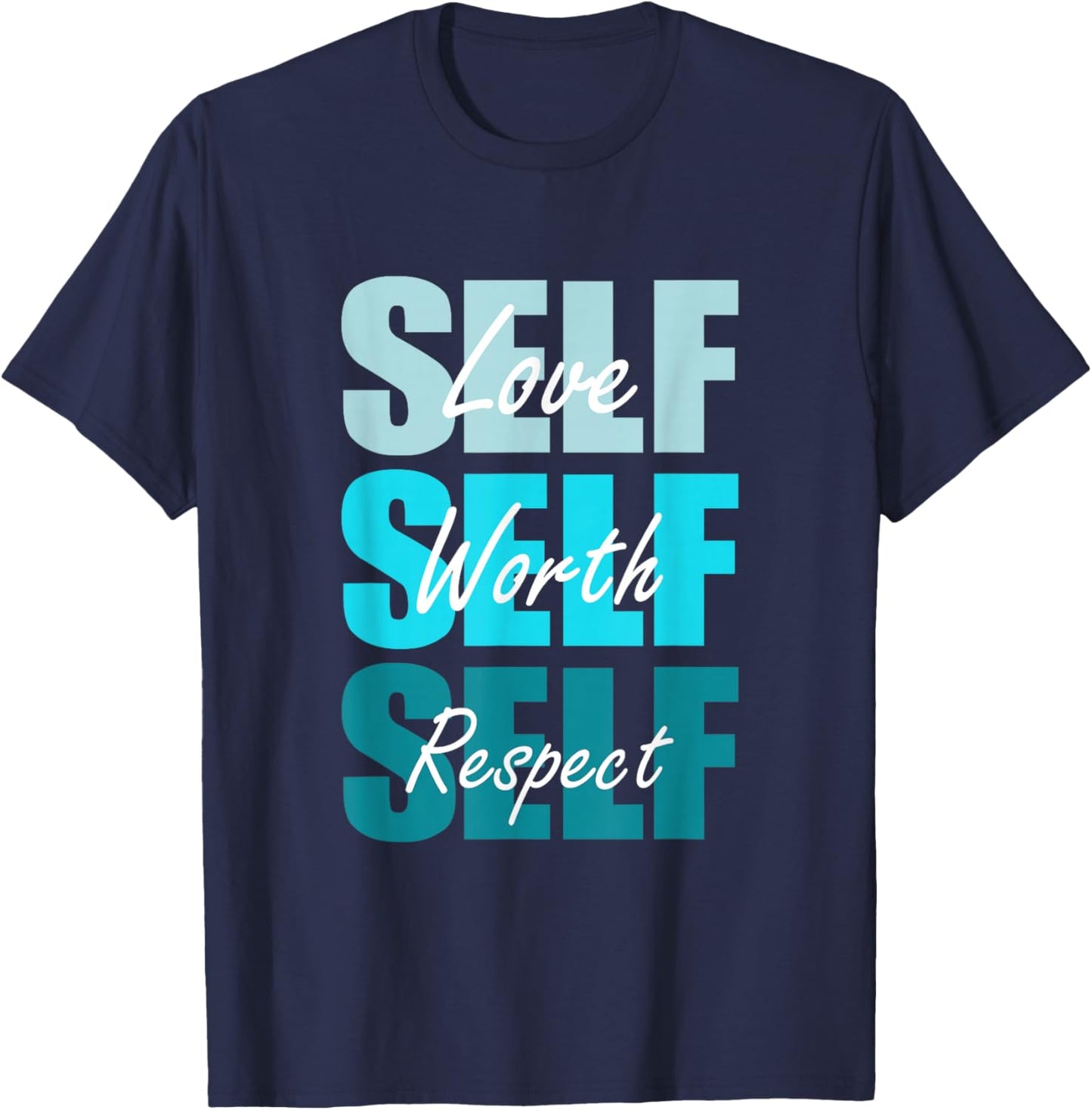 Turquoise Self-ish X 3 Turquoise Color Graphic T-Shirt - T-Shirt | Navy