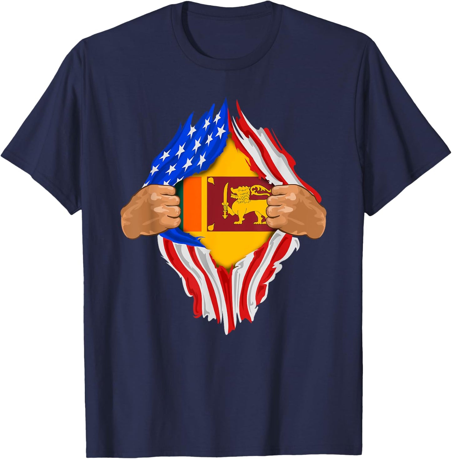 Sri Lankan Blood Inside Me | Sri Lanka Flag Gift T-Shirt - T-Shirt | Navy