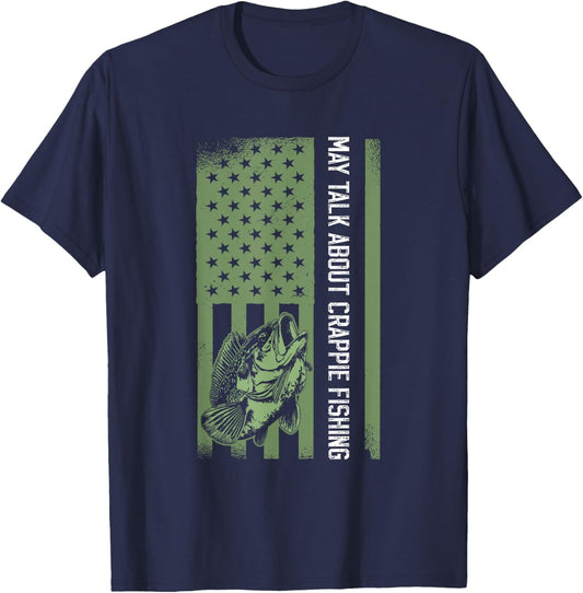 Crappie Fishing Design For Usa Patriotic Crappie Hunter Men T-Shirt - T-Shirt | Navy