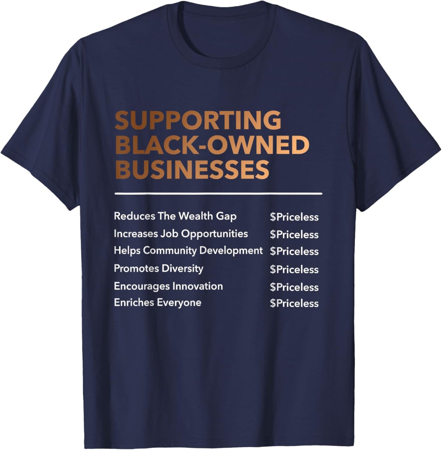 Support Black-Owned Business Melanin Black History Month T-Shirt - T-Shirt | Navy