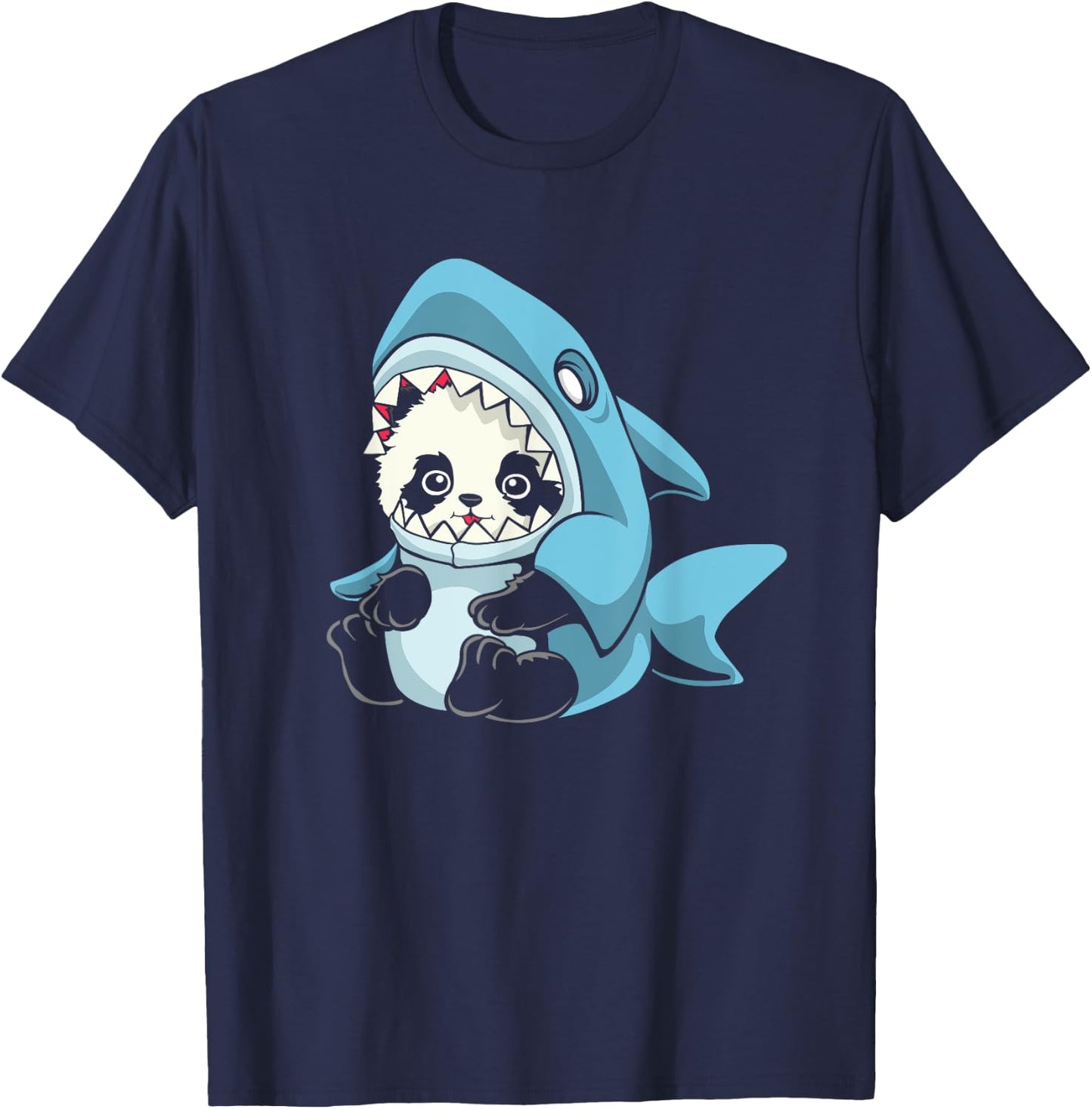 Adorable Baby Panda Shark T-Shirt - T-Shirt | Navy