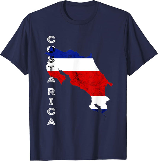 Costa Rican Map Costa Rican Flag Costa Rica T-Shirt - T-Shirt | Navy