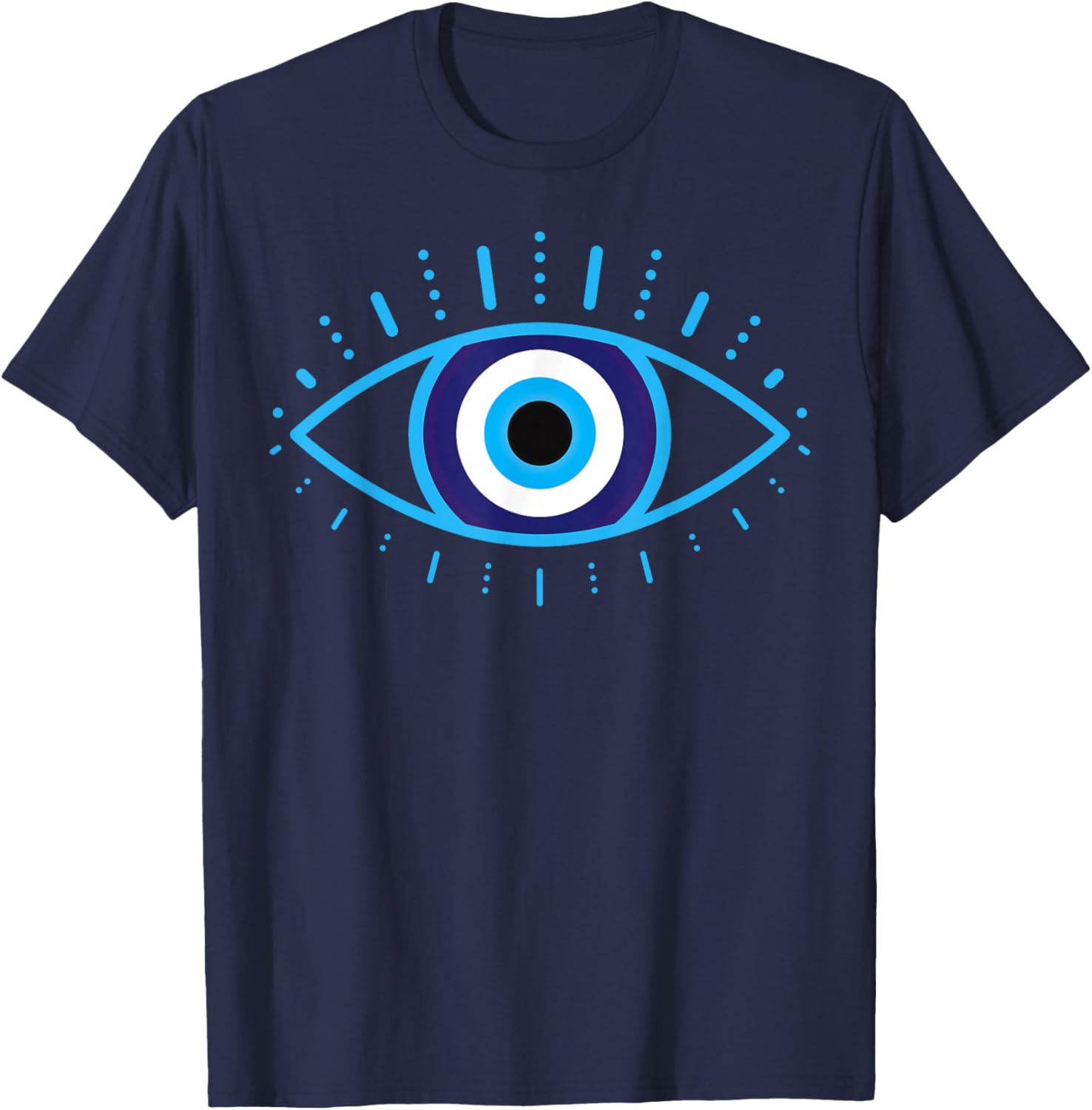 Evil Eye Eyelashes Shirt Greek Evil Spirit Protection T-Shirt - T-Shirt | Navy