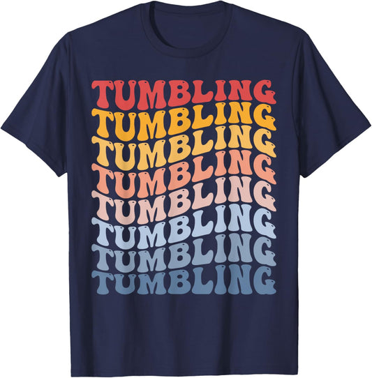 Tumbling Groovy Retro Sports T-Shirt - T-Shirt | Navy