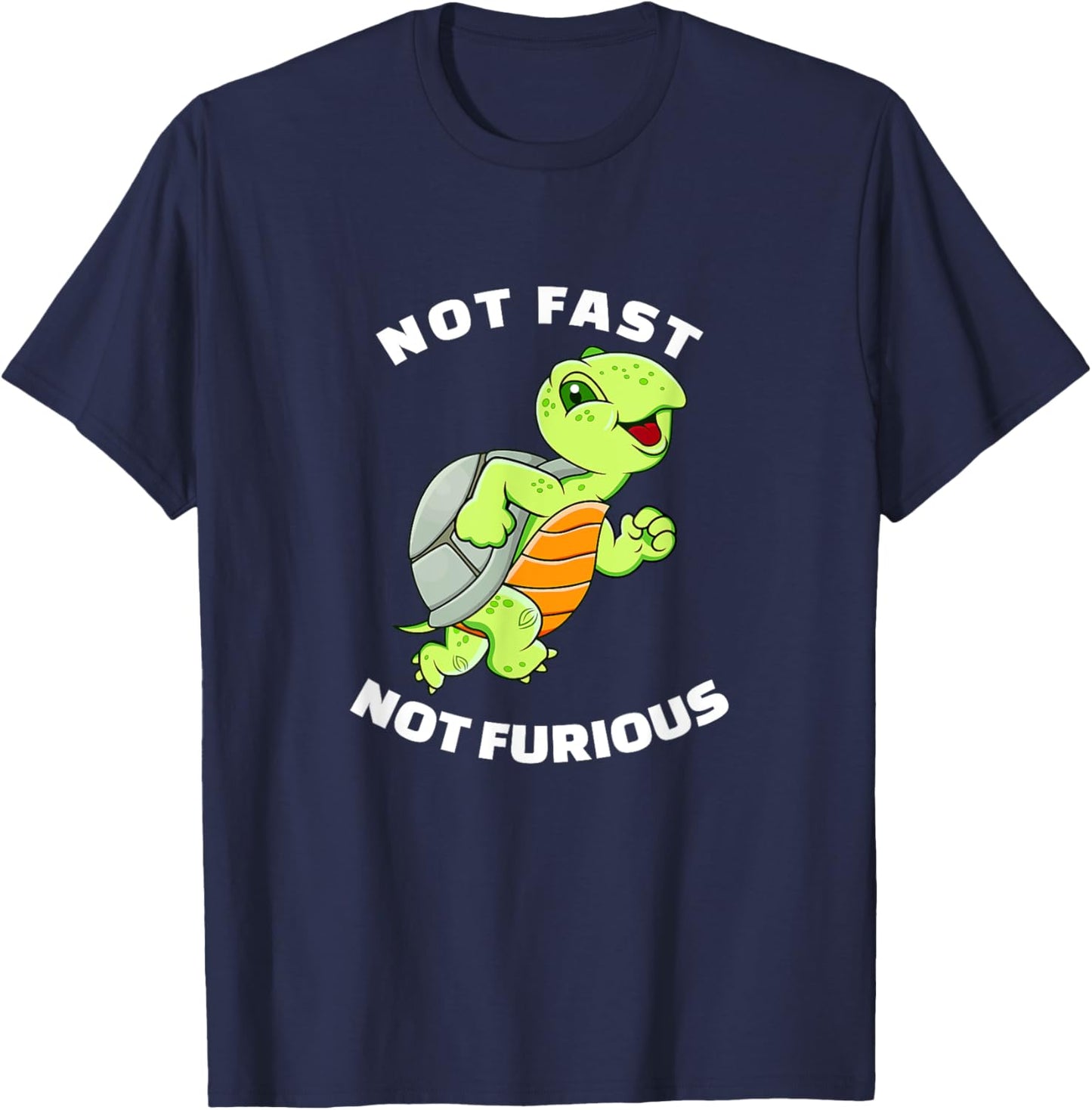 Not Fast Not Furious Funny Sea Turtle Running Team T-Shirt - T-Shirt | Navy