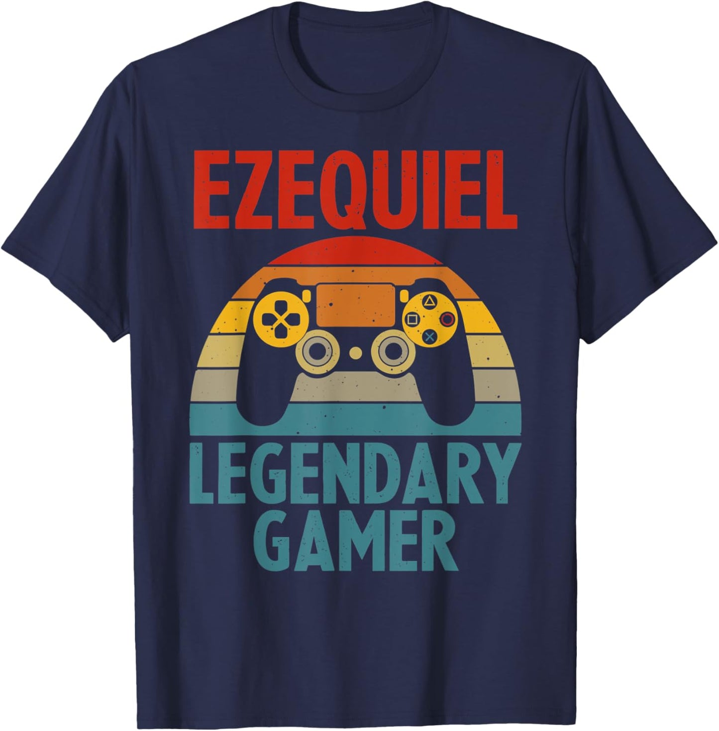 EZEQUIEL Gift Name Personalized Funny Gaming Geek Birthday T-Shirt - T-Shirt | Navy