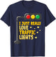 Traffic Light Lover I Just Really Love Traffic Lights T-Shirt - T-Shirt | Navy